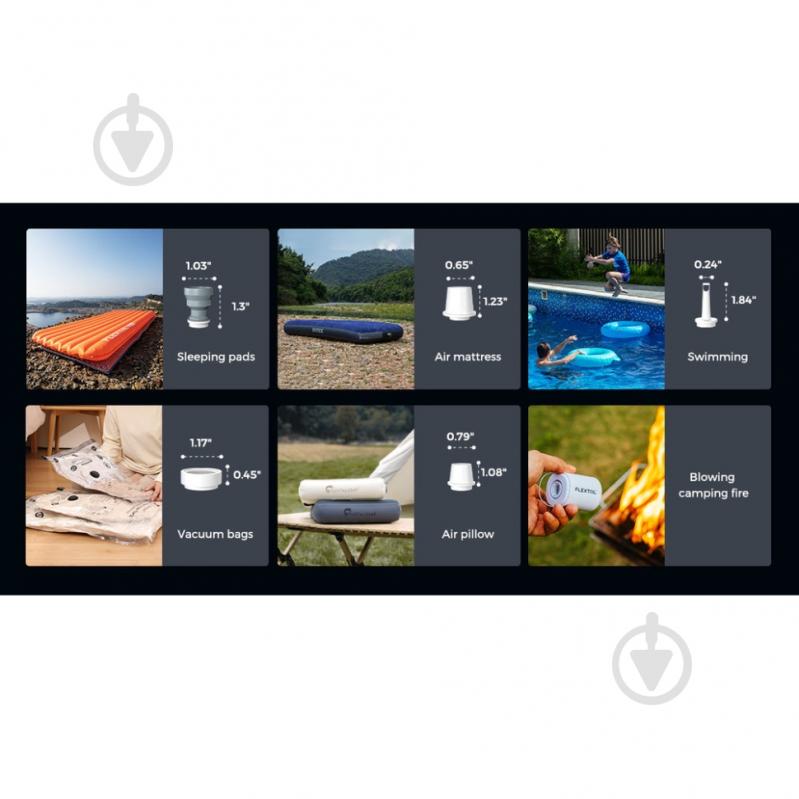 Насос портативный Flextail фонарь кемпинговый Tiny Pump 2X, черный - фото 5 Насос портативный Flextail фонарь кемпинговый Tiny Pump 2X, черный - фото 5