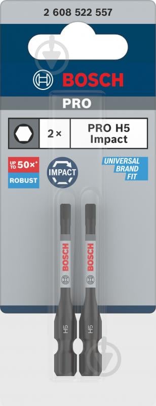 Бита Bosch PRO Impact HEX 5.0 x 55 мм 2608522557 - фото 4 Бита Bosch PRO Impact HEX 5.0 x 55 мм 2608522557 - фото 4