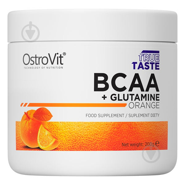 Амінокислотна суміш Ostrovit BCAA + Glutamine апельсин 200 г - фото 1