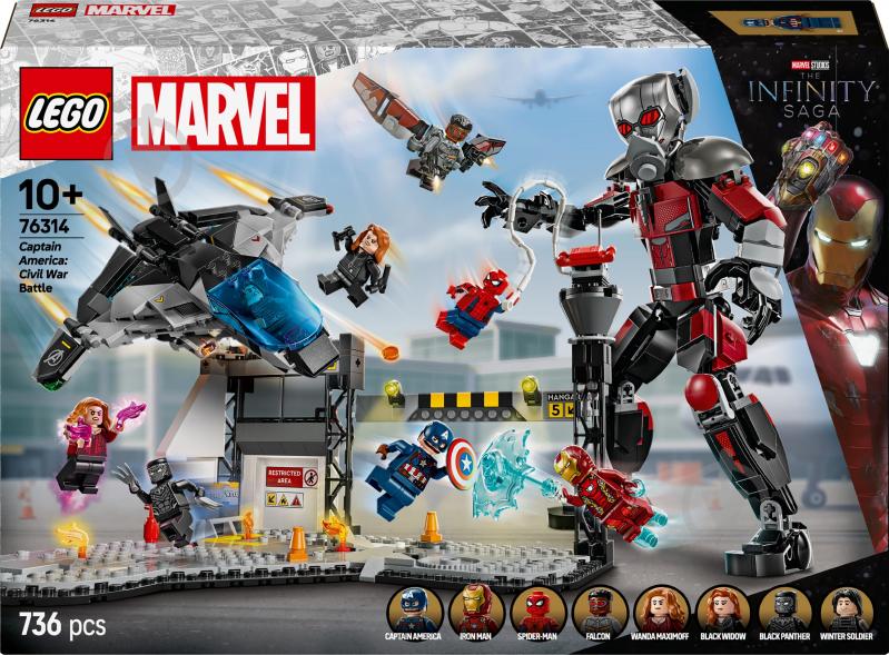 Конструктор LEGO Super Heroes Marvel Первый мститель: Противостояние Приключенческая битва 76314 - фото 1