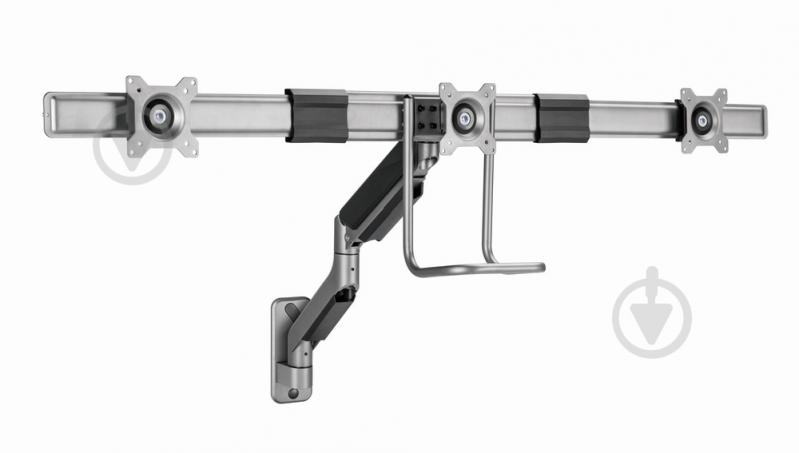 Крепление для монитора Gembird для 3 мониторов 17-27" (до 6 кг) MA-WA3-01 поворотно-наклонные 17"-27" серебряный - фото 4