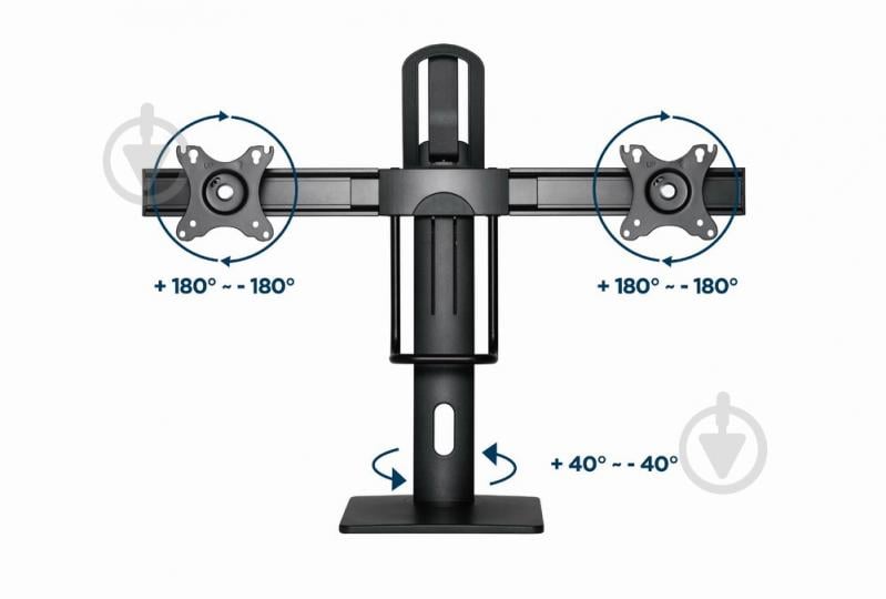 Кріплення для монітора Gembird 2 моніторів 17-27" (до 6 кг) MS-D2-01 поворотно-похилі 17"-27" чорний - фото 12