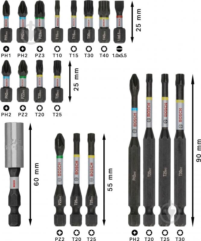 Набор бит Bosch PRO Impact Set 20 шт. 2608521U74 - фото 2