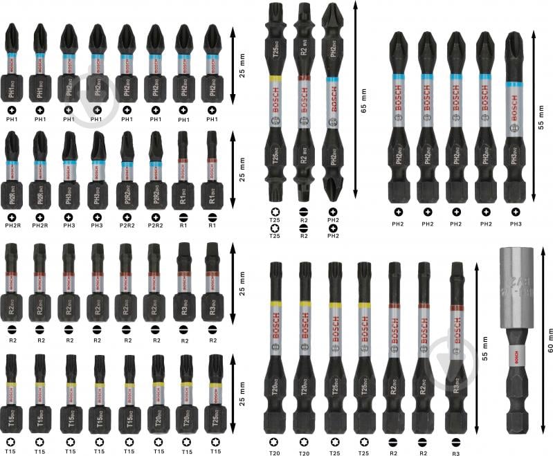 Набор бит Bosch PRO Impact Set с держателем 48 шт. 2608521U88 - фото 2 Набор бит Bosch PRO Impact Set с держателем 48 шт. 2608521U88 - фото 2