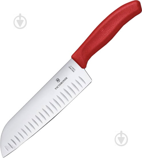 Ніж кухонний Swiss Classic Santoku 17 см червоний 6.8521.17G Victorinox - фото 1