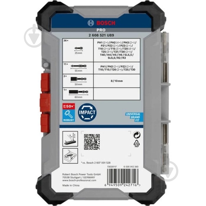Набор бит Bosch PRO Impact Set с держателем 2608521U89 - фото 4 Набор бит Bosch PRO Impact Set с держателем 2608521U89 - фото 4
