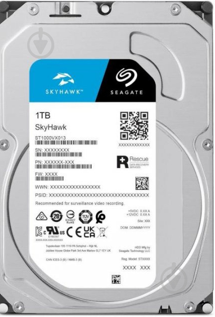 Жорсткий диск Seagate SkyHawk 1 ТБ 3,5" SATA III (ST1000VX013) - фото 1