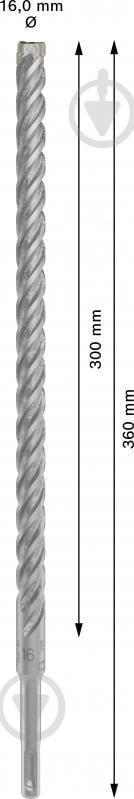 Бур Bosch 5X SDS-plus 16x300 мм 360 мм 2608833828 - фото 2