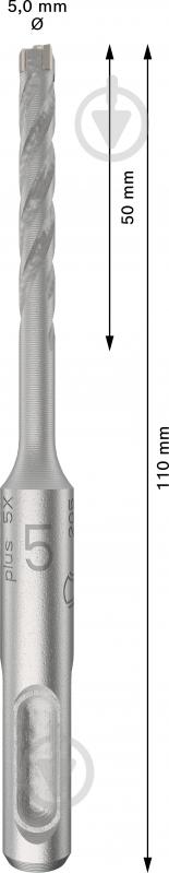Бур Bosch 5X SDS-plus 5x50 мм 110 мм 10 шт. 2608833889 - фото 2