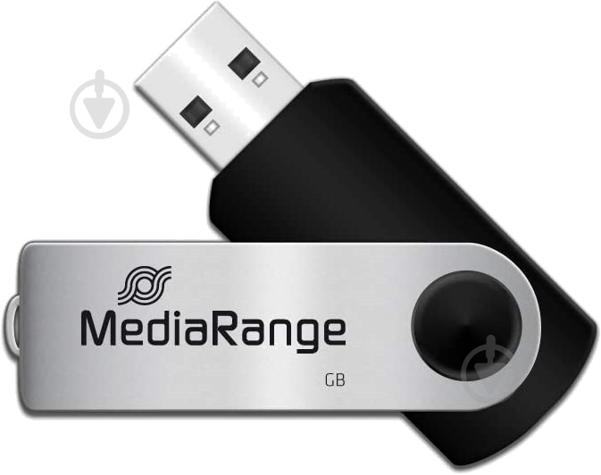 Флеш-память USB MediaRange 64 ГБ USB 2.0 black/silver (MR912) - фото 2