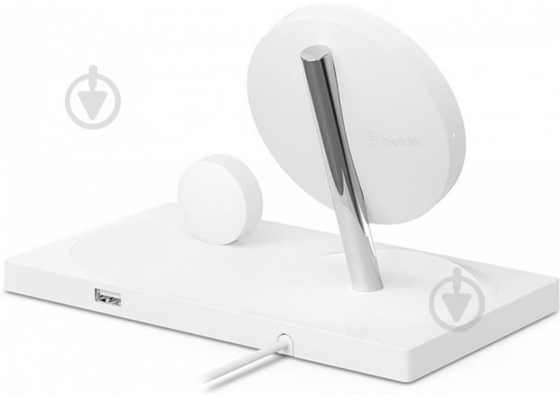 Беспроводное зарядное устройство Belkin 2-in-1 Wireless Pad/Stand/Apple Watch (F8J234VFWHT-APL) - фото 2