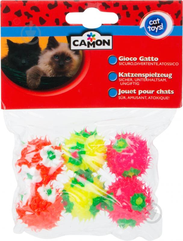 Іграшка для котів Camon М’яч 6 шт. різнокольоровий - фото 3