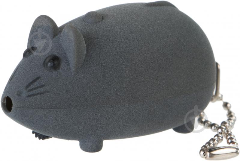 Іграшка для котів Camon Миша лазерна брелок 7 см сірий - фото 1