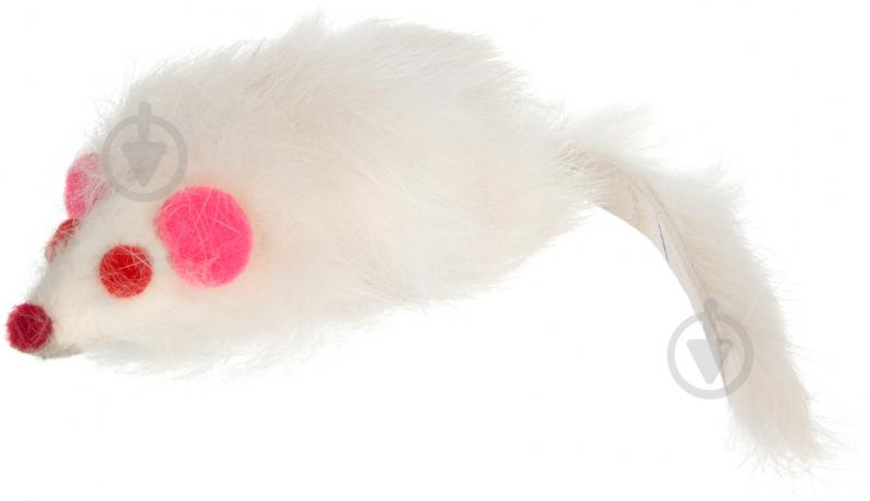 Іграшка для котів Camon Мишка Nat хутряна довгошерстна 5 см білий - фото 1 Іграшка для котів Camon Мишка Nat хутряна довгошерстна 5 см білий - фото 1