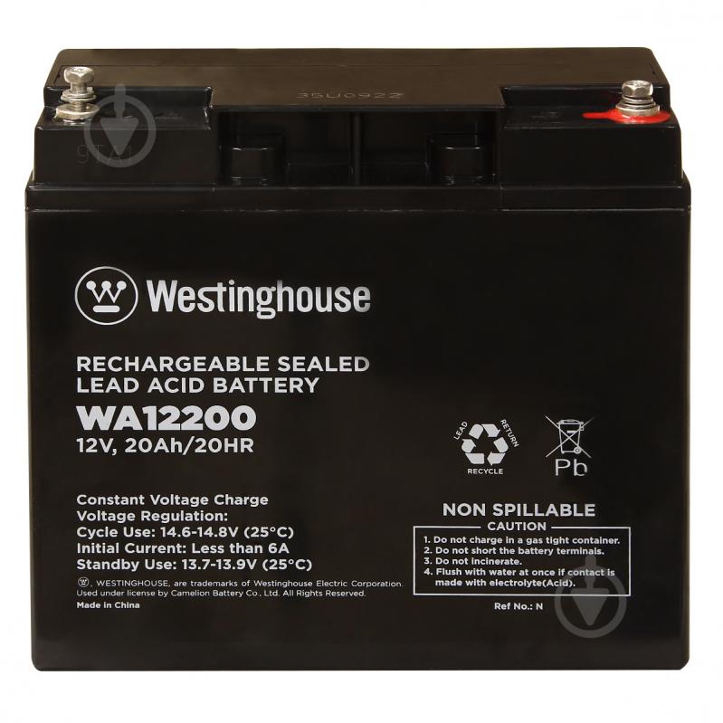 Батарея аккумуляторная Westinghouse 12V 20Ah terminal T12 WA12200N-T12 - фото 1