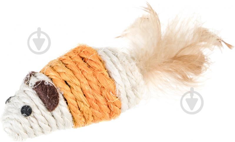 Игрушка для котов Camon Мышка с перьями 2 шт. разноцветный - фото 3