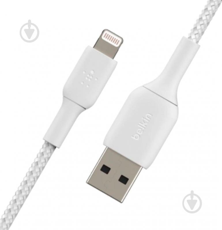 Кабель Belkin USB-A - Lightning BRAIDED 2 м белый (CAA002BT2MWH) - фото 1