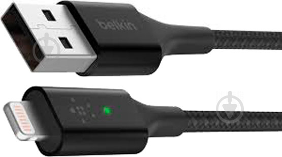 Кабель Belkin USB-A - Lightning BRAIDED 1,2 м чорний (CAA007BT04BK) - фото 2