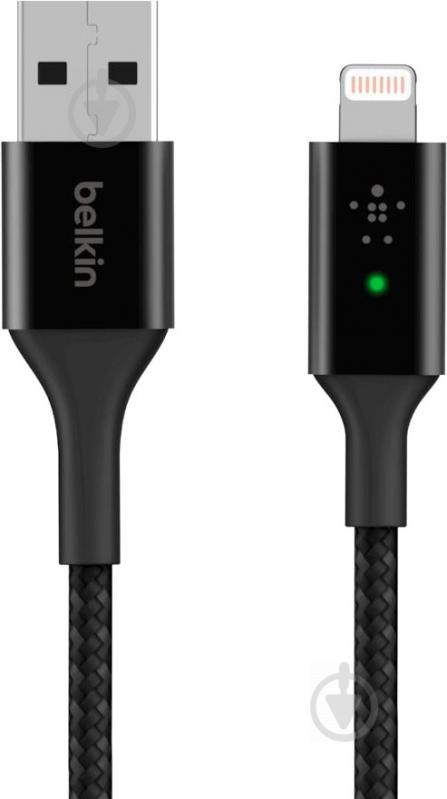 Кабель Belkin USB-A - Lightning BRAIDED 1,2 м черный (CAA007BT04BK) - фото 1