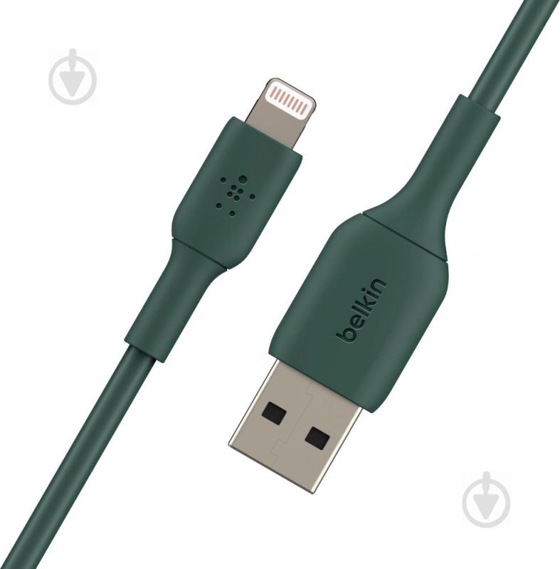 Кабель Belkin USB-A - Lightning PVC 1 м зелений (CAA001BT1MMG) - фото 1