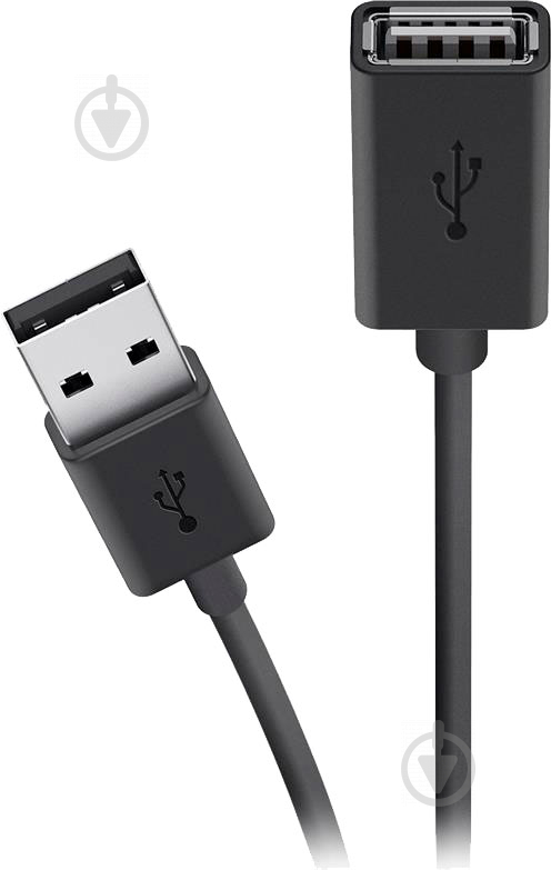 Кабель Belkin USB-A - USB-AF, (AM/AF) Extension cable 4,8 м чорний (F3U153BT4.8M) - фото 1