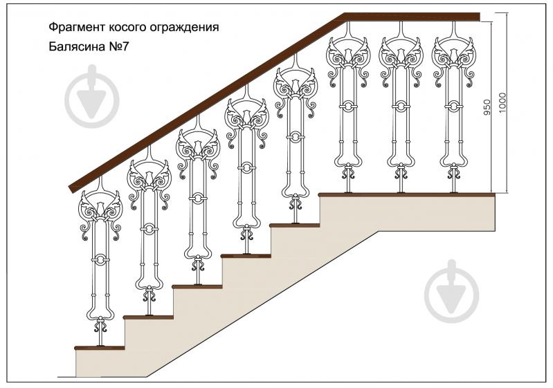 Стойка кованная Бастион №7 950х244,5 мм - фото 3