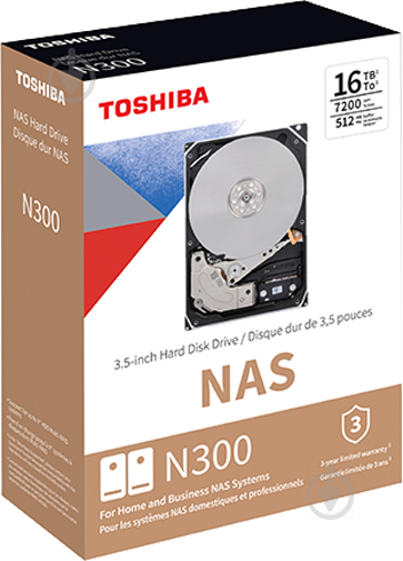 Жорсткий диск TOSHIBA N300 4 ТБ 3,5" SATA III (HDWQ140UZSVA) silver - фото 4