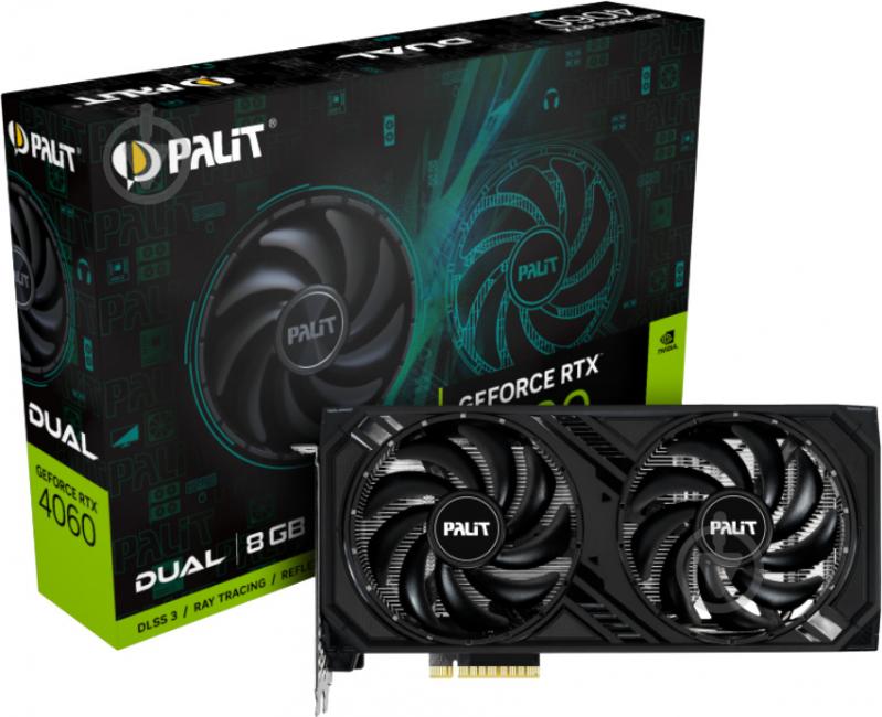 Видеокарта Palit NVIDIA GeForce RTX 4060 Dual 8GB GDDR6 128bit (NE64060019P1-1070D) - фото 1