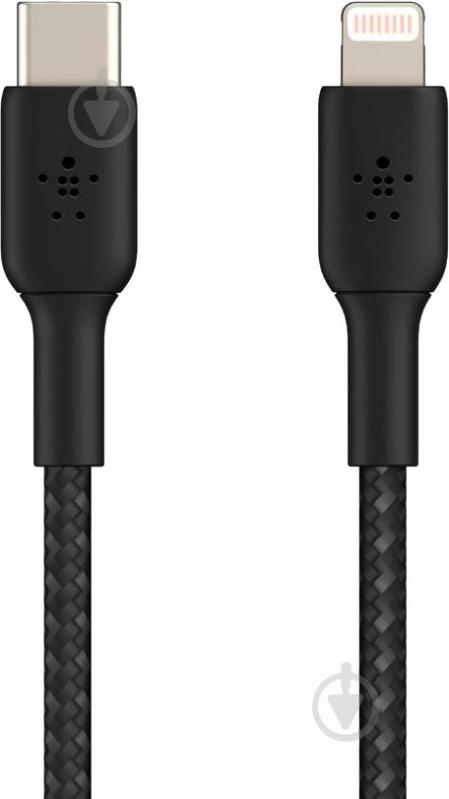 Кабель Belkin USB-С - Lightning, BRAIDED 1 м черный (CAA004BT1MBK) - фото 2