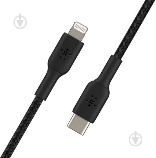 Кабель Belkin USB-С - Lightning, BRAIDED 1 м черный (CAA004BT1MBK) - фото 1