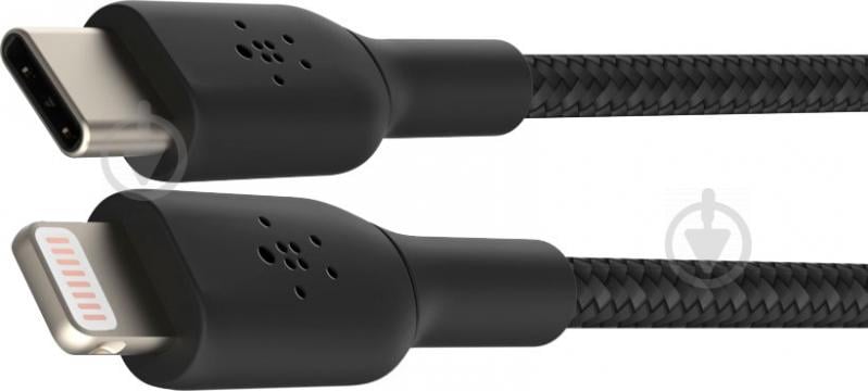 Кабель Belkin USB-С - Lightning, BRAIDED 1 м черный (CAA004BT1MBK) - фото 4