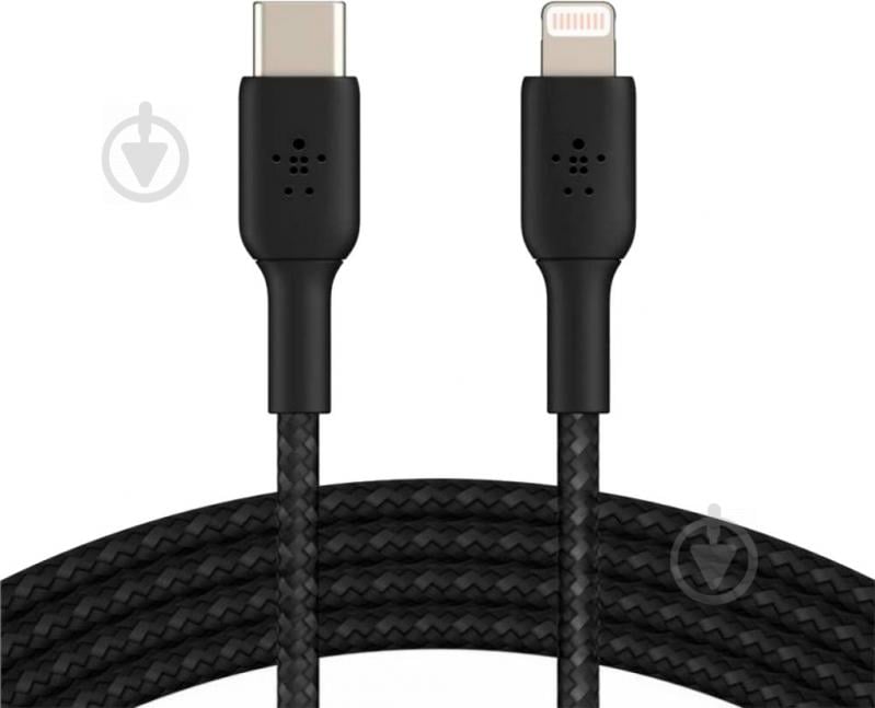 Кабель Belkin USB-С - Lightning, BRAIDED 1 м черный (CAA004BT1MBK) - фото 3