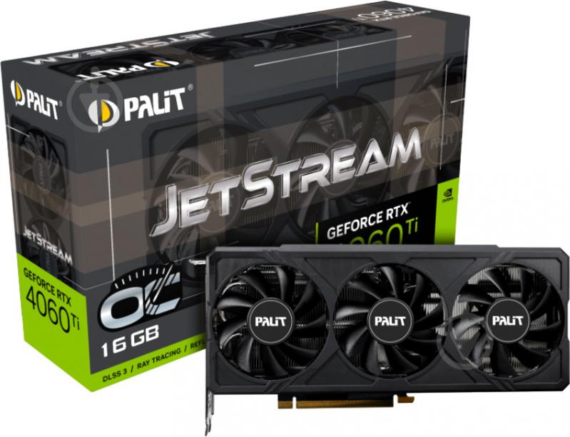 Видеокарта Palit NVIDIA GeForce RTX 4060 Ti JetStream OC 16GB GDDR6 128bit (NE6406TU19T1-1061J) - фото 1