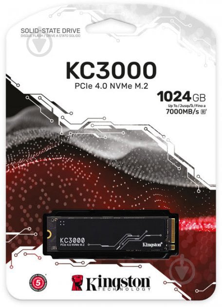 SSD-накопитель Kingston 1024GB M.2 PCI Express 4.0 x4 3D TLC NAND (SKC3000S/1024G) - фото 4