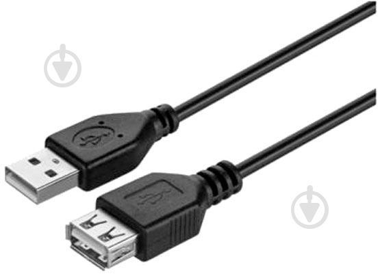 Кабель Kit USB 2.0 (AM/AF) 1,8 м черный (KITS-W-005) - фото 1