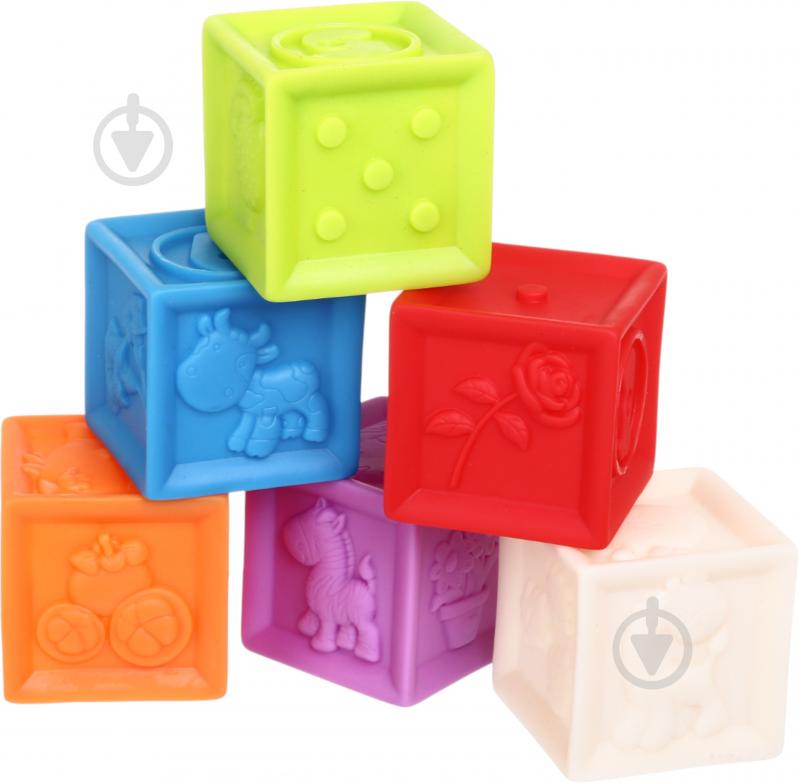 Набор игрушек для купания Jia Cheng кубики текстурные красочные 6 шт. OTG0975515 - фото 1