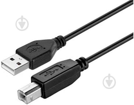 Кабель Kit USB 2.0(AM/BM) 1,8 м чорний (KITS-W-006) - фото 1