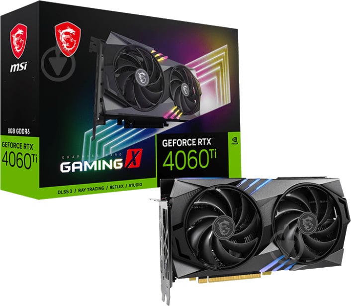 Видеокарта MSI NVIDIA GeForce RTX 4060 Ti Gaming X 8GB GDDR6 128bit (GeForce RTX 4060 Ti GAMING X 8G) - фото 1