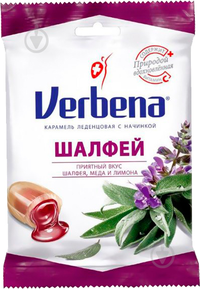 Льодяники Verbena шавлія з травами та вітаміном С 60 г (8585000204914) - фото 1