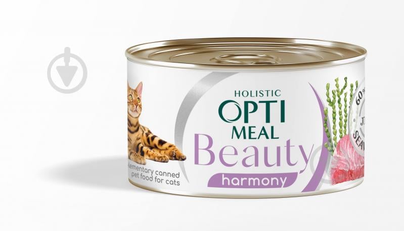 Корм влажный Optimeal Beauty Harmony с тунцем в желе из морских водорослей. 70 г - фото 1