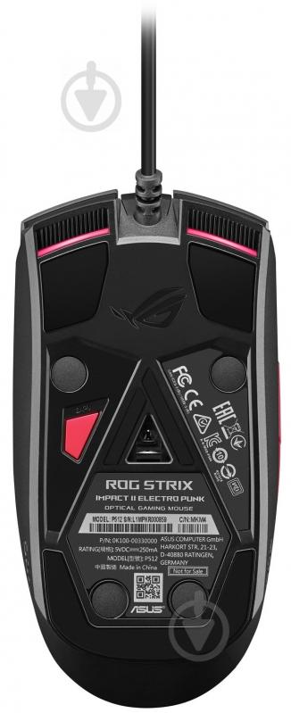 Мышь Asus ROG Strix Impact II Electro Punk Black 90MP01U0-BMUA00 - фото 5