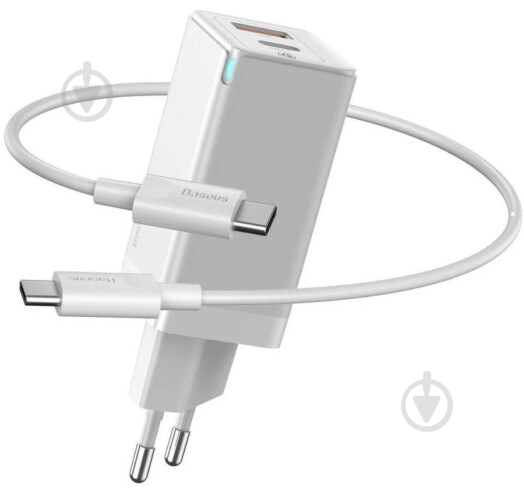 Зарядний пристрій BASEUS 45W GaN2 2C+U White (CCGAN-Q02) - фото 4