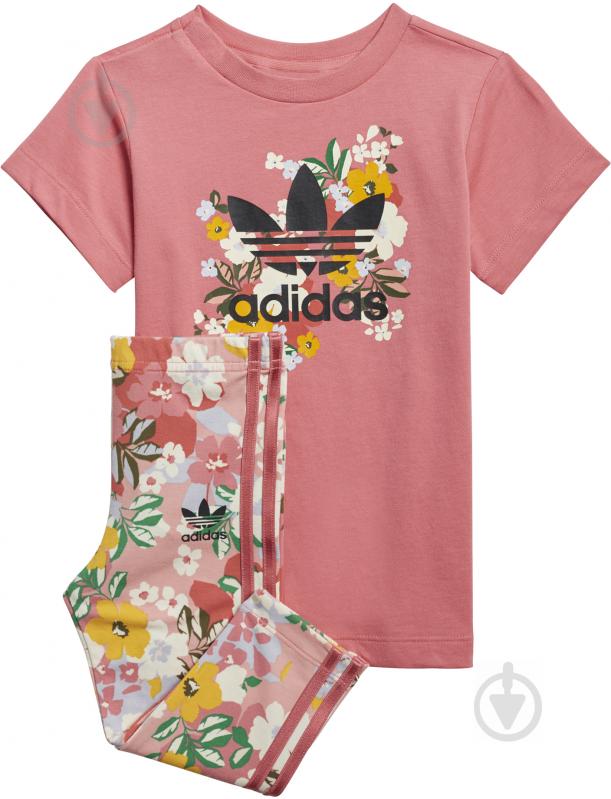 Комплект дитячого одягу Adidas TEE DRESS SET GN2260 р. 86 рожевий - фото 1