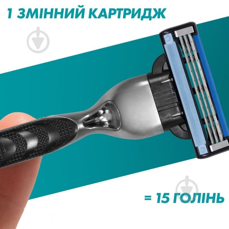 Подарочный набор для мужчин GILLETTE Станок для бритья Mach3 Charcoal с 1 сменным картриджем + Гель для бритья Gillette Series Очищающий с углем 200 мл - фото 5