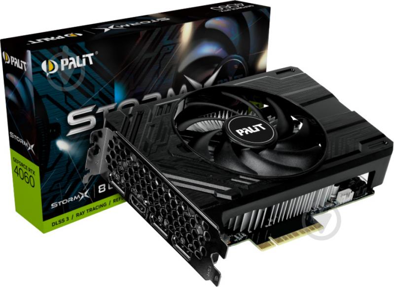 Видеокарта Palit NVIDIA GeForce RTX 4060 StormX 8GB GDDR6 128bit (NE64060019P1-1070F) - фото 1