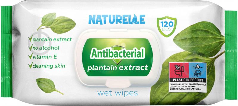 Влажные салфетки Naturelle Antibacterial с экстрактом листьев подорожника 120 шт. - фото 1