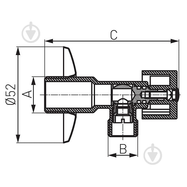 Кран шаровой Ferro угловой 10 бар ручка металл. нр½”-нр½” Z1212K - фото 2