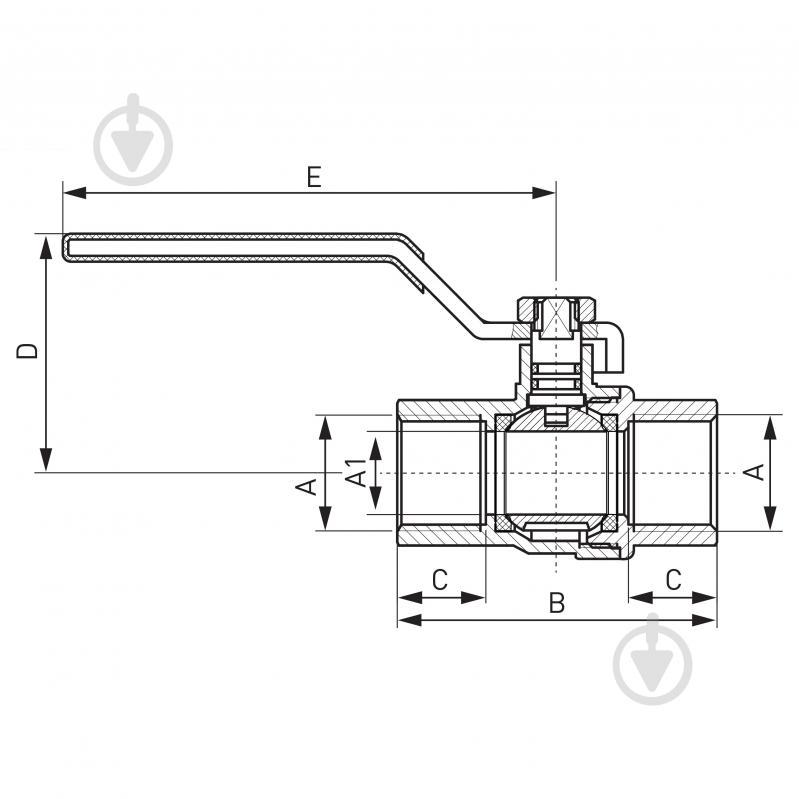 Кран шаровой Ferro газовый с двумя мембранами вр-вр 3/4” тип G61 KGN2 - фото 2