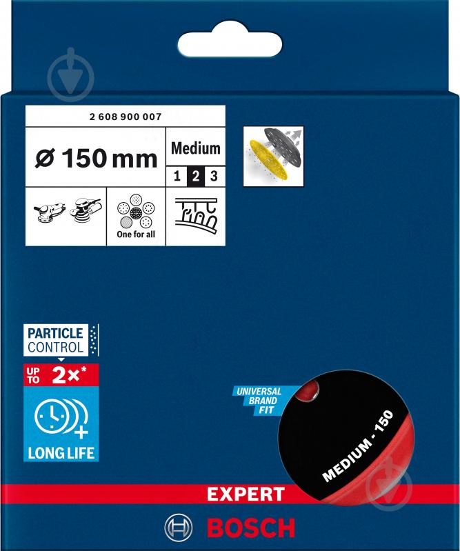 Платформа шлифовальная Bosch EXPERT Multihole medium 150 мм 2608900007 - фото 4