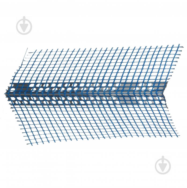 Кутник перфорований алюмінієвий ШТУКАТУР з сіткою 70х70 мм 2,5 м - фото 1